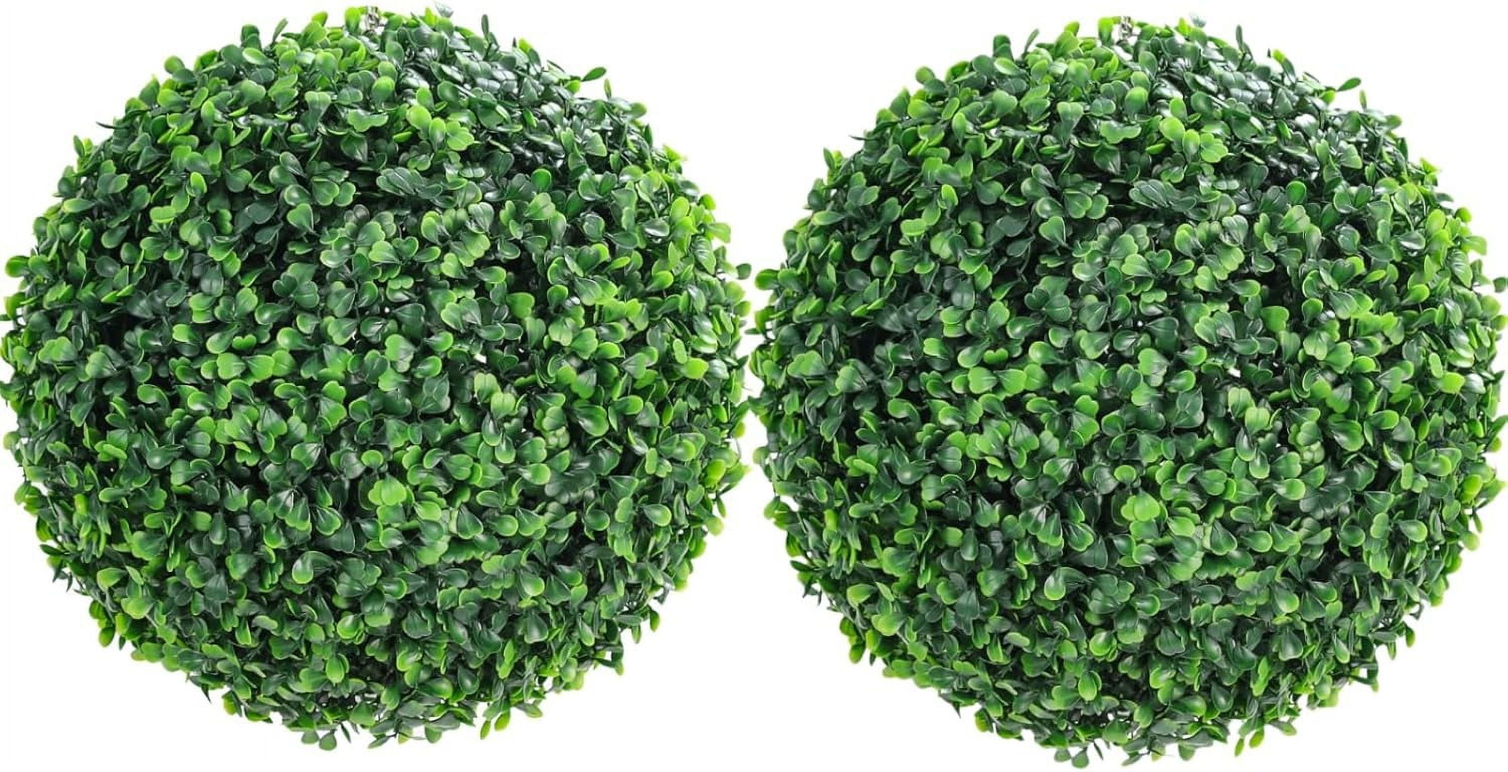 EastVita 2 Pcs 42CM Faux Boxwood Balls, Artificial Plant Topiary Balls Outdoor, Fake Green Plants Decorative Spheres for Front Porch Garden Backyard Blacony Wedding Home Decor