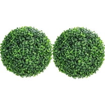 EastVita 2 Pcs 42CM Faux Boxwood Balls, Artificial Plant Topiary Balls Outdoor, Fake Green Plants Decorative Spheres for Front Porch Garden Backyard Blacony Wedding Home Decor