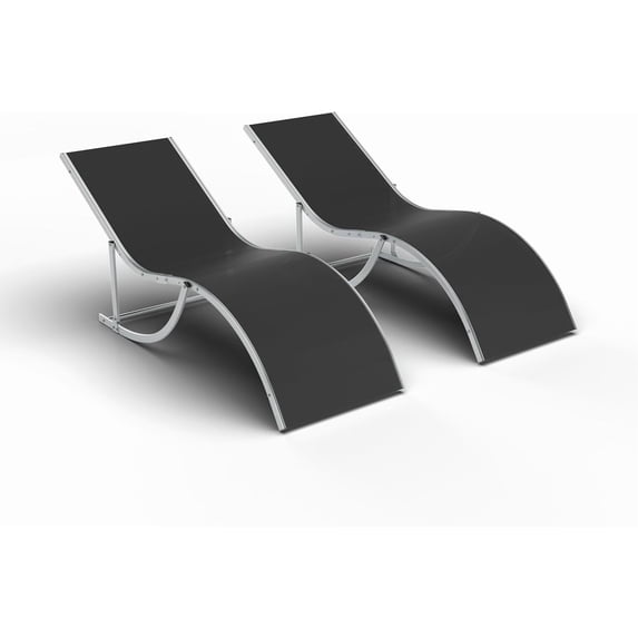 EastVita 2-Pieces Patio Chaise Lounge Set - Heavy-Duty Sunbeds for Poolside, Garden, Tanning, All-Weather Comfort