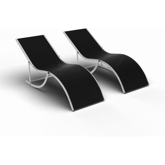 EastVita 2-Pieces Patio Chaise Lounge Set - Heavy-Duty Sunbeds for Poolside, Garden, Tanning, All-Weather Comfort