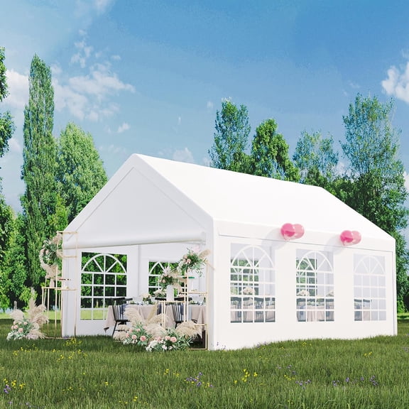EastVita 20 x 32 FT Tent Summer Sunshade for Outdoor Backyard Party, Wedding Patio Camping Gazebo Shelter Pavilion Wedding BBQ Events Tent with Sidewalls and 3 Storage Bags