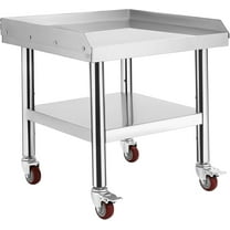 EastVita 24*24 inch Stainless Steel Equipment Grill Stand Table,for Home Commercial Restaurant Kitchen with Wheel