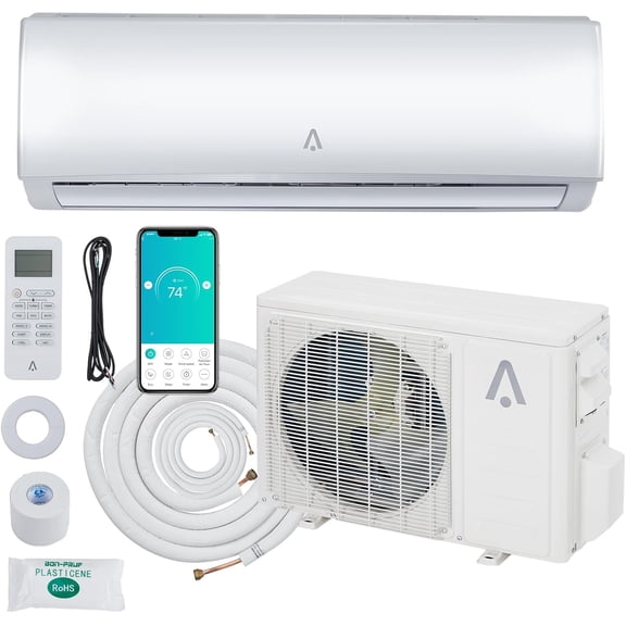 EastVita 24000 Btus Wifi Split-System Air Conditioners Heat Pump R454B 21 SEER2 230 Inverter Ductless Split AC Unit 1500 Sq. Ft