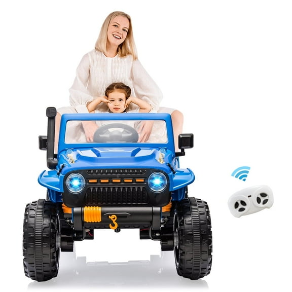 EastVita 24V Kids 2 Seater Ride On Truck Car Electric Vehicles w/Remote Control, 4-Wheeler Suspension, 4x55W Powerful Engine, 4WD Battery Powered, 3 Speeds, LED Lights