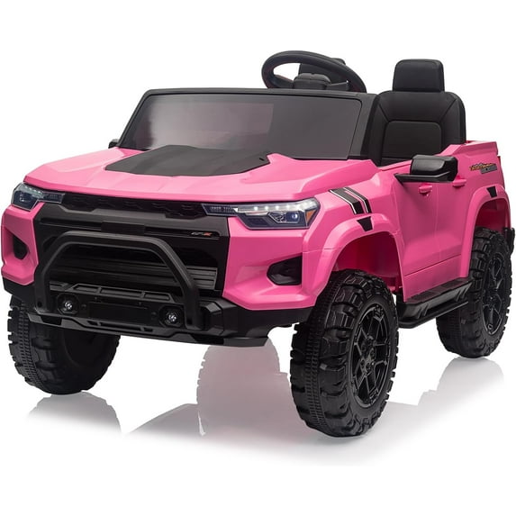 EastVita 24V Kids Ride on Car 2 Seater Electric Ride on Toy for Toddlers Battery Powered Ride on Truck Car with Remote Control, Battery Display, Handle, Trunk, LED Lights, Music pink