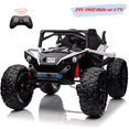 thumbnail image 1 of EastVita 24V Ride on Car with ,Extra Large 2 Seat 20.5" Wide Ride on Toys UTV, 4WD Power EVA Wheels Vehicle Metal Suspension,LED Lights,Mp3 ,Horn,White, 1 of 14