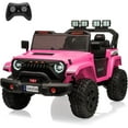 thumbnail image 1 of EastVita 24V Ride On Toys for Big Kids, 4WD 2 Seater Ride On Cars with Remote Control, Adjustable Footwell Electric Vehicle, 3 Speeds, Led Lights, Bluetooth Pink, 1 of 9