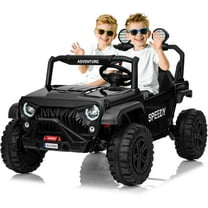 EastVita 24V Ride on Toys for Big Kids with Remote Control - 4WD Electric Car, 2 Seater UTV, Spring Suspension, Front & Behind LED Lights Black