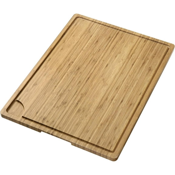 EastVita 24x18in Large Bamboo Cutting Board Wooden Kitchen Cutting Board with Handles and Juice Groove Butcher Block