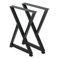 thumbnail image 1 of EastVita 28x20 Inch Heavy-Duty X-Shape Furniture Legs,Black Metal Coffee Table,Desk Legs,Set of 2,X-Shaped Style 3 Small,28 Inch, 1 of 7
