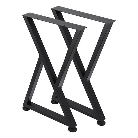 EastVita 28x20 Inch Heavy-Duty X-Shape Furniture Legs,Black Metal Coffee Table,Desk Legs,Set of 2,X-Shaped Style 3 Small,28 Inch