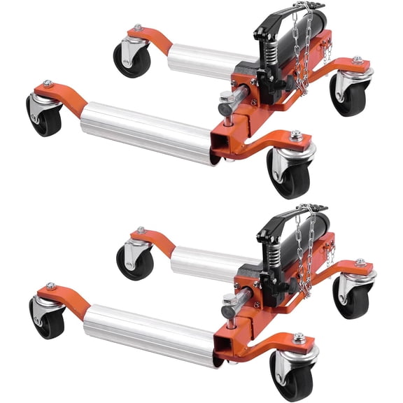 EastVita 2PCS Wheel Dolly,1500lbs Capacity,Hydraulic Tire Jack,Vehicle Positioning for Truck,RV,Trailer – Orange