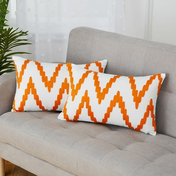 EastVita 2PCs Decorative Embroidery Cotton Throw Pillow Cover Sofa Sofa Bed Solid Color Cushion Cover