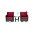 thumbnail image 1 of EastVita 3 Pieces Rocking Wicker Bistro Set. Outdoor 360° Swivel Rocker Patio Outdoor Furniture Conversation Sets With Porch Chairs And Glass Coffee Table, 1 of 6