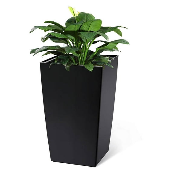 EastVita 30 Inch Tall Planters Set of 2, Front Porch Self Watering Pots with Drainage Holes & Water Level Monitor & Inner Bucket