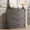 thumbnail image 1 of EastVita 4 Drawer Dresser for Bedroom Farmhouse Tall Chest of Drawers with Metal Handles Rustic Wooden Dresser for Living Room Hallway-Grey, 1 of 7