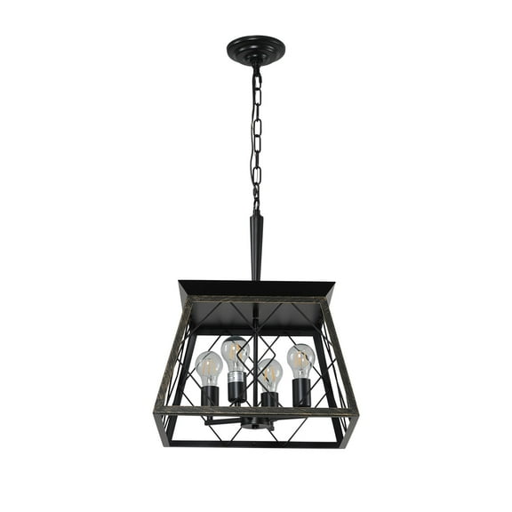 EastVita 4-Light Kitchen Island Light 0-40" Adjustable Height Retro Design Farmhouse Style Chandeliers Ceiling Pendant (No Bulbs)