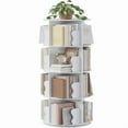thumbnail image 1 of EastVita 4 Tier Rotating Bookshelf Tower, Spinning Corner Bookshelf for Small Spaces, Revolving 360°Bookcase Storage Rack Tower, Vertical Rotate Turning Spiral Wood Book, 1 of 6