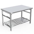thumbnail image 1 of EastVita 48 x 30 Inch Stainless Steel Work Table for Prep and Work Folding Heavy Duty Commercial Food Prep Worktable with Adjustable Undershelf for Commercial Kitchen Restaurant Hotel and Garage, 1 of 7