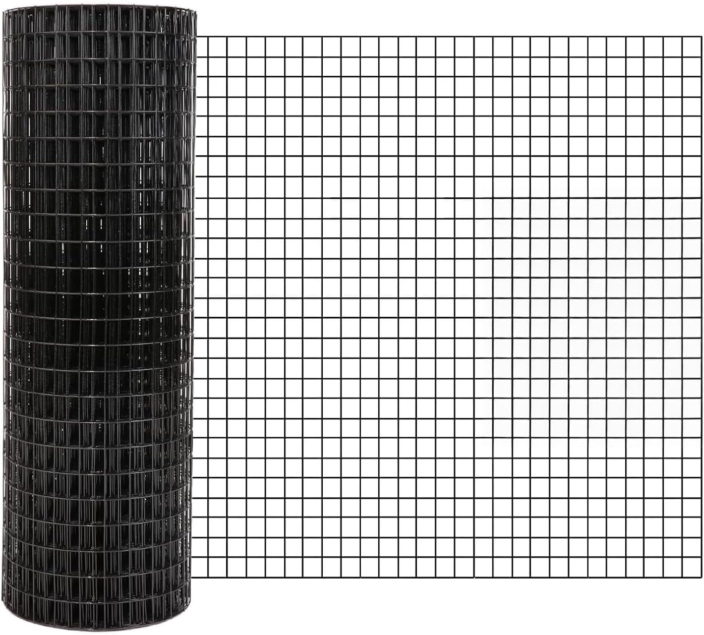 EastVita 48in x 50ft 1/2 Inch 19 Gauge Post Welding Galvanized Hardware Cloth Chicken Wire Roll for Coop Poultry Garden Protection (Black)