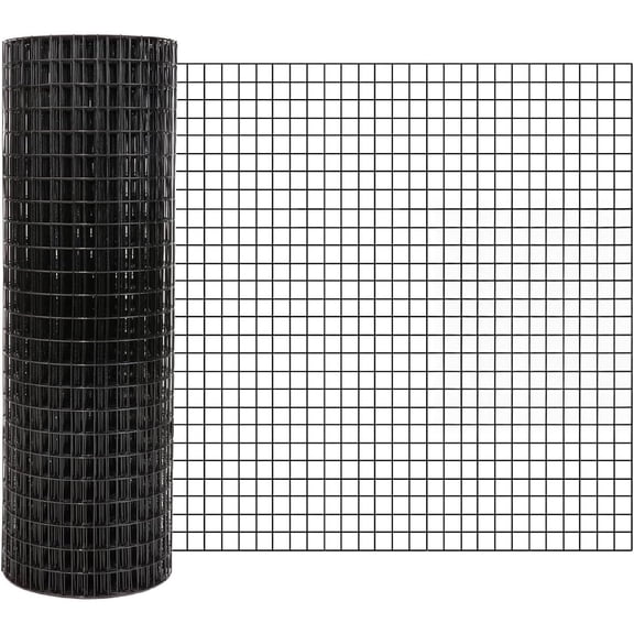 EastVita 48in x 50ft 1/2 Inch 19 Gauge Post Welding Galvanized Hardware Cloth Chicken Wire Roll for Coop Poultry Garden Protection (Black)