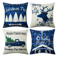 thumbnail image 1 of EastVita 4Pcs Merry Christmas Decorative Pillow Cover Christmas Snowman Deer Pillow Pillowcase Christian Cotton Linen Winter Holiday Party Cushion Cover Sofa 18*18", 1 of 10