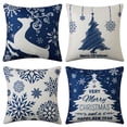 thumbnail image 1 of EastVita 4Pcs Merry Christmas Decorative Pillow Cover Christmas Snowman Deer Pillow Pillowcase Christian Cotton Linen Winter Holiday Party Cushion Cover Sofa 18*18", 1 of 10