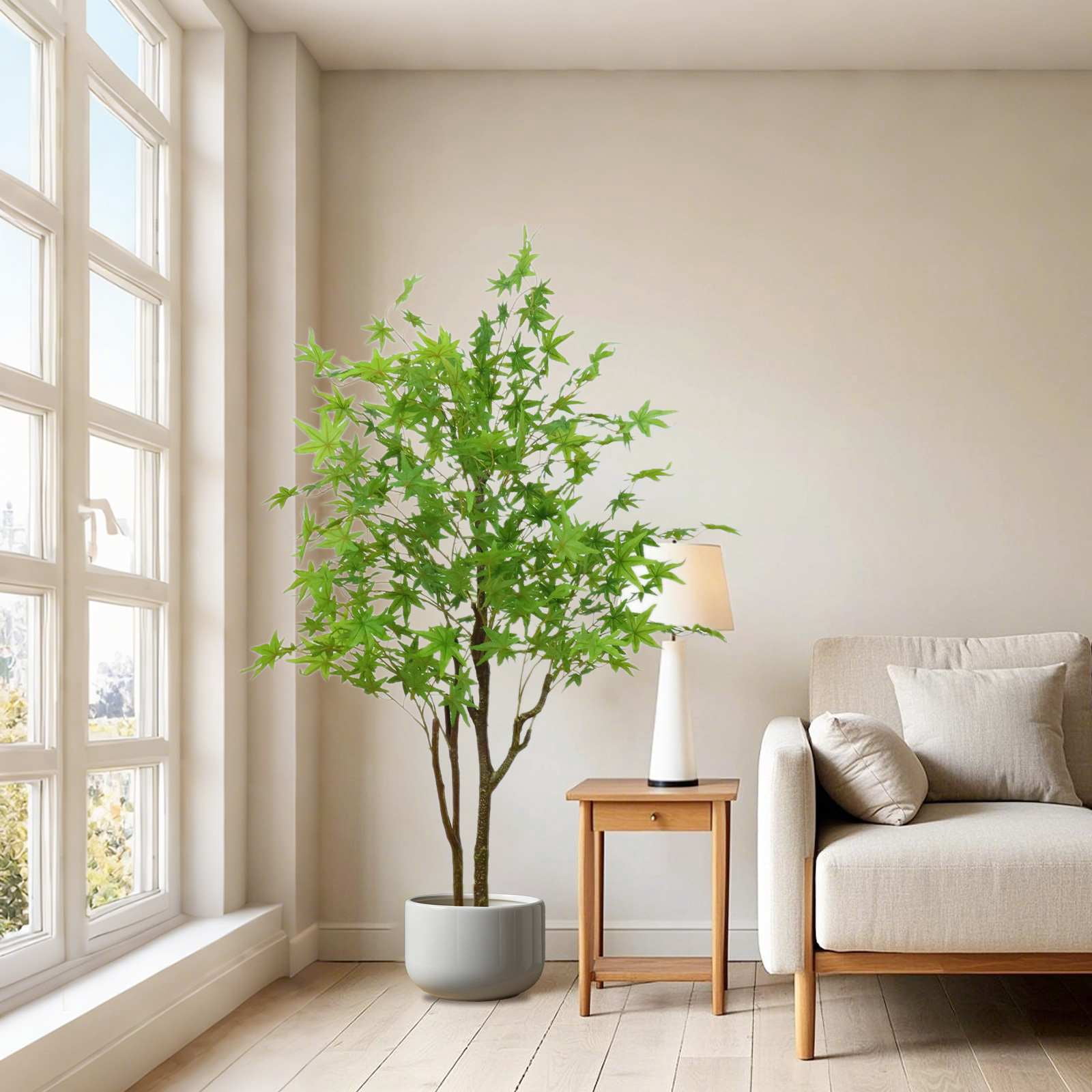 EastVita 5FT Artificial Maple Tree Realistic Fall Maple Leaves Shrubs ...