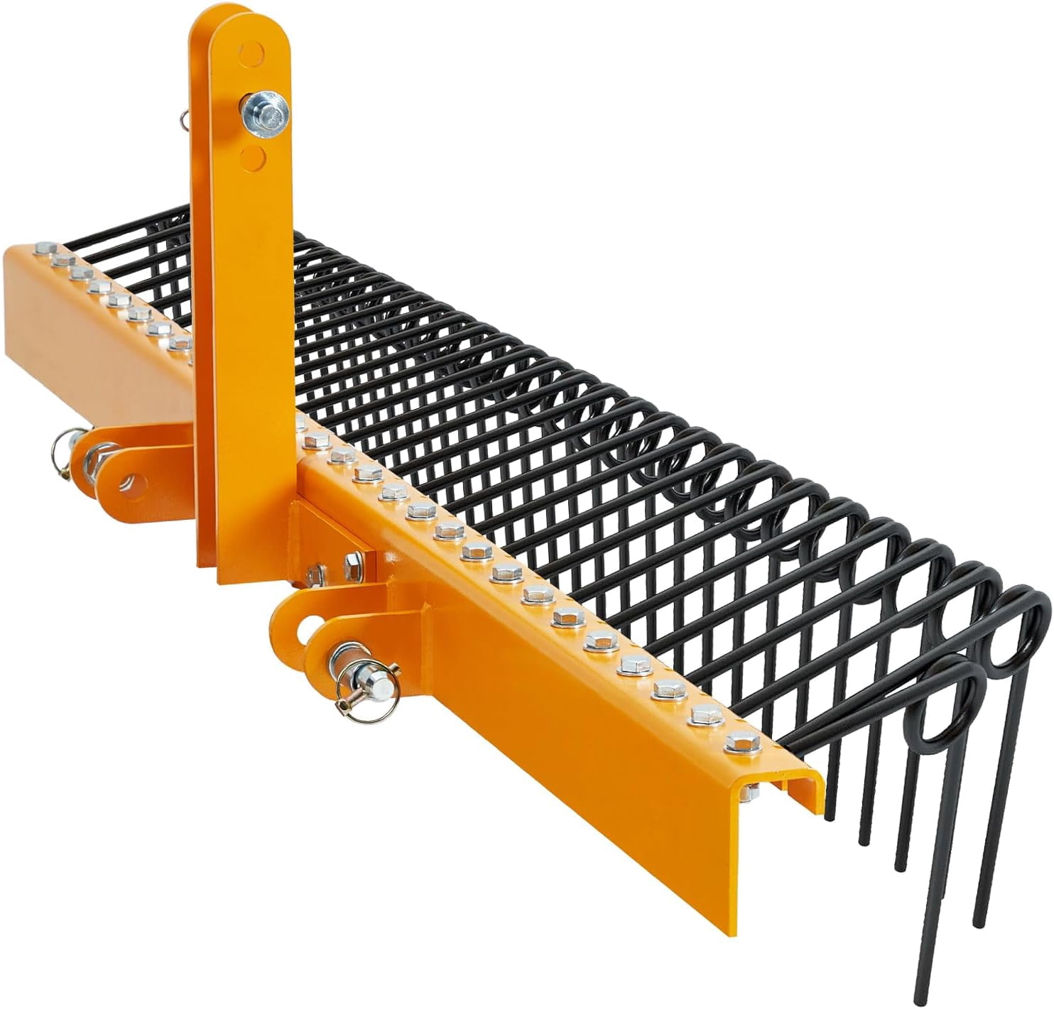 EastVita 60 Inch Pine Straw Rake, 26 Coil Spring Tines Durable Powder ...