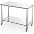 thumbnail image 1 of EastVita 60"x24" Stainless Steel NSF Commercial Work Table with Adjustable Undershelf & Lockable Casters, Heavy Duty 1000 lbs Prep Workstation for Restaurant, Hotel, Home, 1 of 7