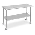 thumbnail image 1 of EastVita 60x24 Inch Stainless Steel Prep Table with Wheels – NSF Commercial Kitchen Work Table,Heavy Duty Restaurant Work Table,No Backsplash, 1 of 8