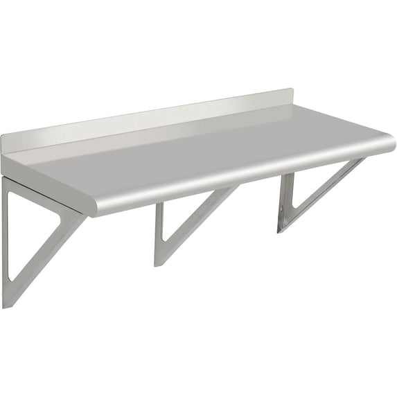 EastVita 72 Inch NSF Stainless Steel Wall Shelf – Commercial Wall-Mounted Kitchen Shelf with Backsplash & 2 Brackets,Restaurant,Garage,Laundry,Utility Room,Silver
