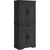 EastVita 72Inch Tall Pantry Cabinet, Farmhouse Kitchen Storage Cabinet with Drawer, 4 Shelves, 6 Door Shelves, Kitchen Pantry Cabinet
