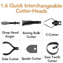 EastVita 75Ft x 1/2" Electric Drain Cleaner Machine,Professional Auger for 2-4 Inch Pipes,6 Cutters,Gloves,Sewer Snake