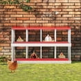 thumbnail image 1 of EastVita 8-Hole Red Chicken Nesting Box Chicken Nesting Box with Legs Metal Chickens Laying Boxes with Perch Metal Roll Away Eggs Laying Boxes Versatile Wall Mount for Chickens, 1 of 8