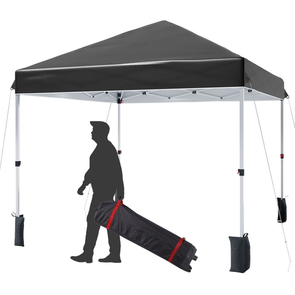 EastVita 8x8 ft Pop Up Canopy Tent with Wheeled Bag Waterproof Oxford UV Protection