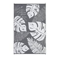 thumbnail image 1 of EastVita 9 X 18(actual size) ft Plastic Gray White Rectangular Beach Front Porches Patio Picnic RV Camping Garage Wide Leaves Modern Area Rug, 1 of 8