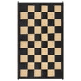 thumbnail image 1 of EastVita 9 x 18 ft(actual size) Plastic Black Dark Brown Rectangular Beach Front Porches Patio Picnic RV Camping Garage Grid Modern Area Rug, 1 of 10
