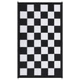 thumbnail image 1 of EastVita 9 x 18 ft(actual size) Plastic Black White Rectangular Beach Front Porches Patio Picnic RV Camping Garage Grid Modern Area Rug, 1 of 10