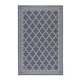 thumbnail image 1 of EastVita 9 x 18 ft(actual size) Plastic Gray and White Rectangular Beach Front Porches Patio Picnic RV Camping Garage Rhomb Border Modern Moroccan Area Rug, 1 of 8