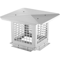 EastVita 9x9 Inch Square Chimney Cap – Stainless Steel,Adjustable Bottom,Mesh Covers,Clay Flue Compatible – Silver