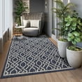 thumbnail image 1 of EastVita Area Rugs Carpets 100% Polypropylene Turkish Outdoor Flat Weave Rug Terrace-Geometric-Gray TRC3207 Blue 4*5'3", 1 of 7