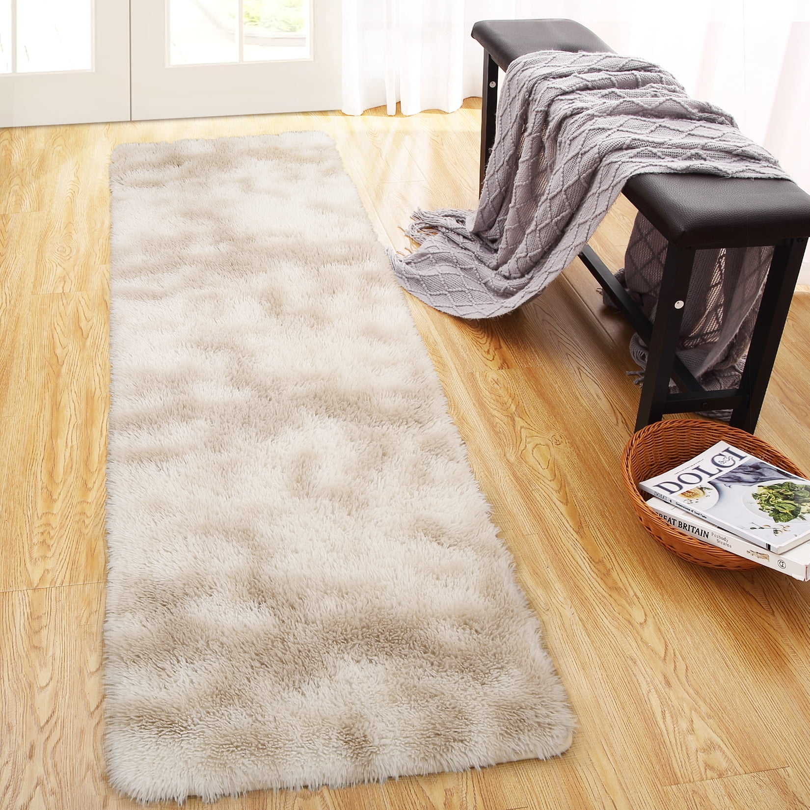 EastVita Area Rugs Carpets 2'*6' Fluffy Runner Rug Soft Shag Plush Area ...