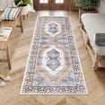 thumbnail image 1 of EastVita Area Rugs Carpets 2'*6' Runner Rug Vintage Persian Bedroom Rug Low Pile Non-Slip Soft Washable Runners Rug for Laundry Room,Light Orange Light orange 2ft*6ft, 1 of 7