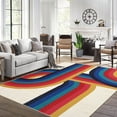 thumbnail image 1 of EastVita Area Rugs Carpets 330Gsm Velvet (1100Gsm) Belgian Velvet Cotton Tpr Washed Folding Backing Carpet Som-Modern-Light Rail Blue powder 8*10ft, 1 of 8