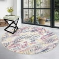 thumbnail image 1 of EastVita Area Rugs Carpets 4'*4' Geometric Boho Round Rug Farmhouse Moroccan Indoor Low Pile Non-Shed Area Rug Machine Washable Circle Rug Home Decor,Multi Color 4*4ft, 1 of 7