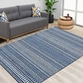 thumbnail image 1 of EastVita Area Rugs Carpets 5'*7' Area Rug Geometric Boho Area Rug Farmhouse Moroccan Distressed Rug Low Pile Non-Shedding for Dining Room Home Office,Navy Blue Navy blue 5*7ft, 1 of 7