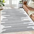 thumbnail image 1 of EastVita Area Rugs Carpets 5'*7' Area Rug Modern Berber Stripe Rug Stain-Resistant Non-Slip Throw Rug Soft Washable Rugs for Playroom Dorm Apartment,Gray Beige Beige Gray 5ft*7ft, 1 of 7