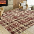 thumbnail image 1 of EastVita Area Rugs Carpets 5'*7' Plaid Washable Rug for Living Room Bedroom Pet Child Friendly Stain Resistant Area Rug Farmhouse Soft Foldable Accent Rug,Red red 5*7ft, 1 of 7