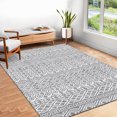 thumbnail image 1 of EastVita Area Rugs Carpets 5'*8' Modern Rugs for Living Room Bedroom Moroccan Washable Rug Geometric Boho Rug Non-Slip Backing Soft Farmhouse Accent Rugs,Gray Ash 5ft*8ft, 1 of 7